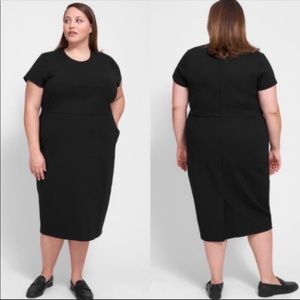 Universal Standard Dress Elle Ponte Front Seam Black